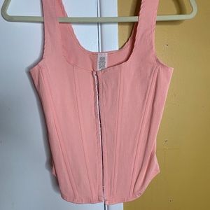 Pink bustier top